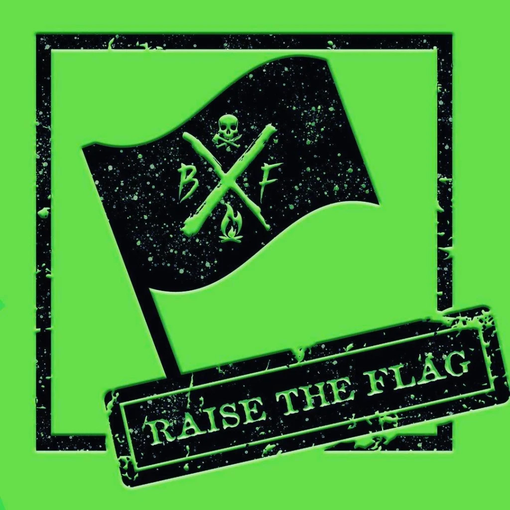 Photo of the Raise The Flag podcast logo.