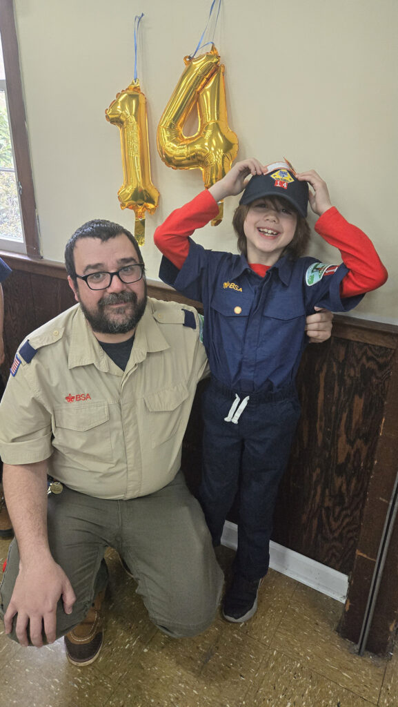 Nick Italiano with his son at a Boy Scout event.