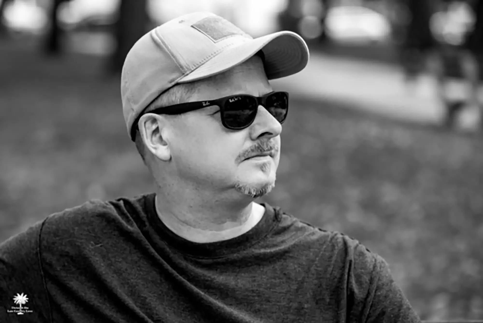 Black and white profile photo of Tom Sarge, founder of Prepping With Sarge.